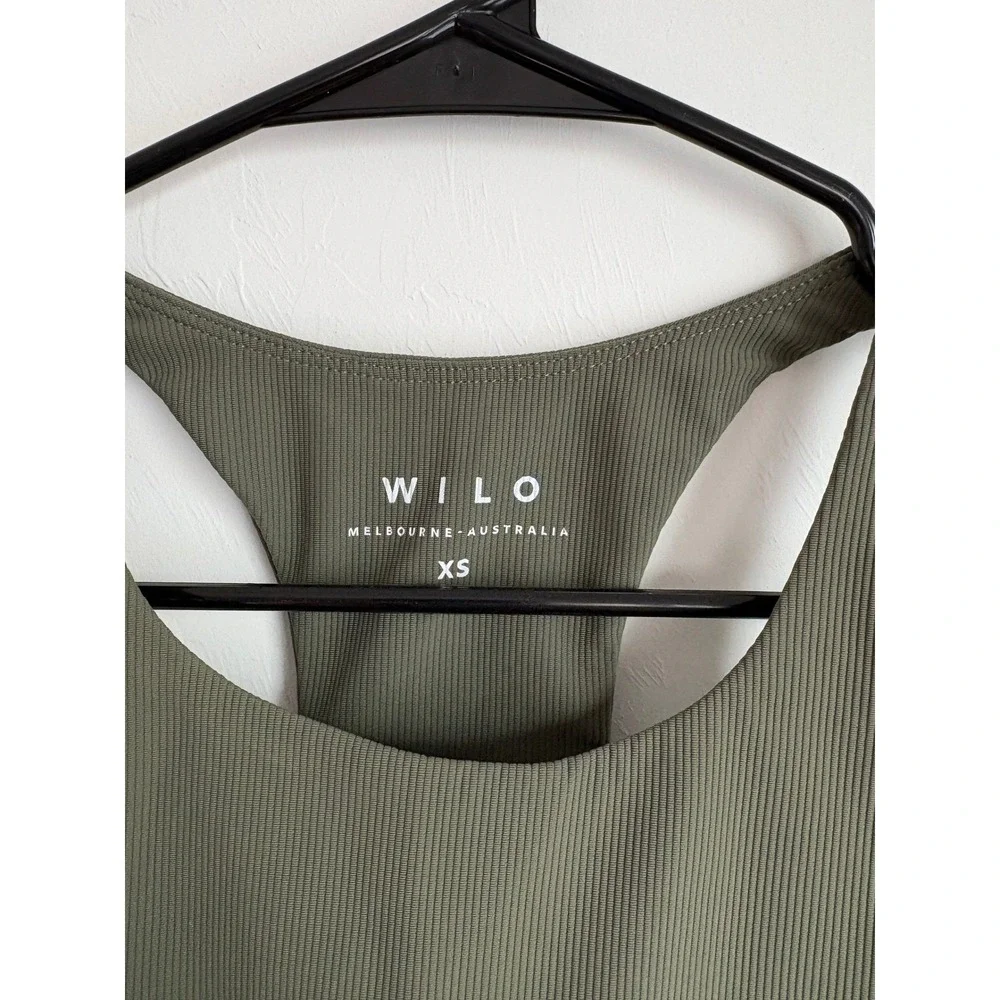 Wilo The Label Base Ribbed Longline Racerback Sports Bra Athleisure Yoga Workout